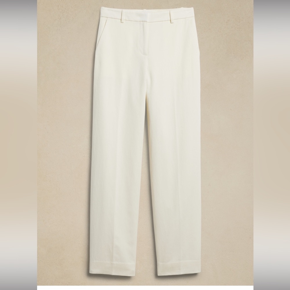Banana Republic Seahaven Straight Italian Cotton Linen Pant NWT Size 2